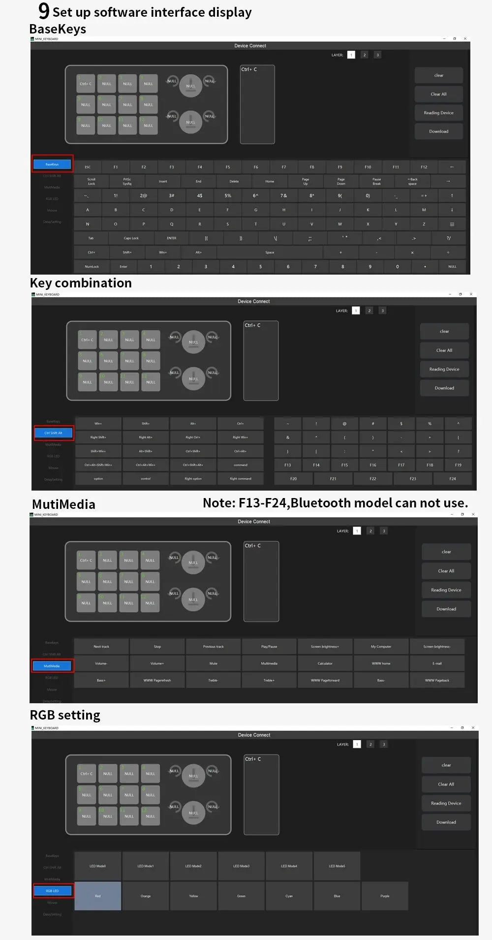 Programming Macro Custom 2 Knob Bluetooth Keyboard RGB 12 Key Copy Paste Mini Button Gaming Keypad Mechanical Hotswap Macropad
