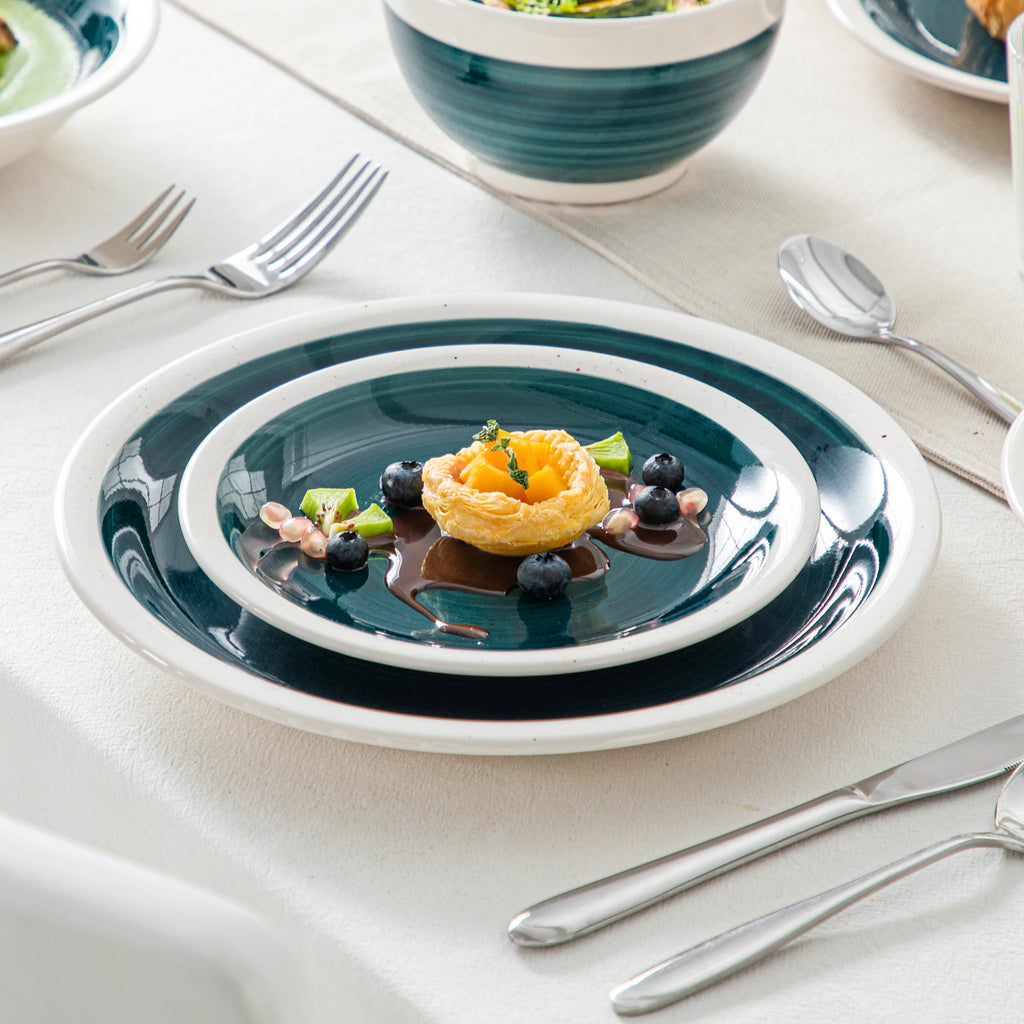 VANCASSO ORI 16/32 Piece  Stoneware Tableware Set with Dinner/Dessert Plate Cereal/Pasta Bowl  for 4/8 person 4 color Optional