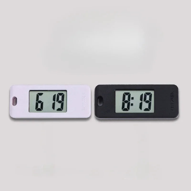 Mini Electronic Clock Keychain, Digital LED Time Display Student Elliptical Watch, Portable Wall Clock Keyring for Bag Backpack