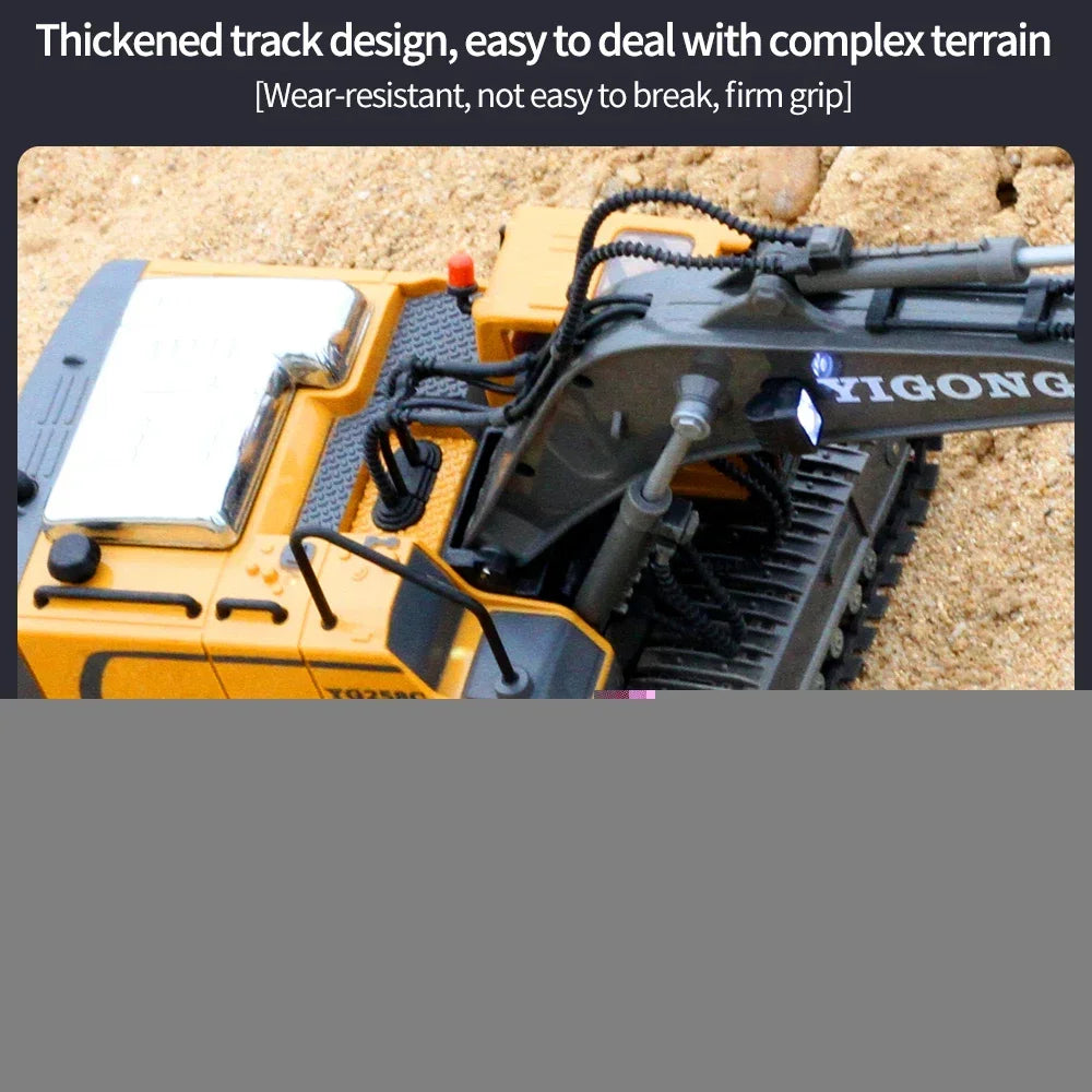 2.4G 11 Channels RC Excavator Dump Bulldozer Cart Trucks Bulldozer Alloy Vehicle  Remote Control Excavator Gift Toys for Boy