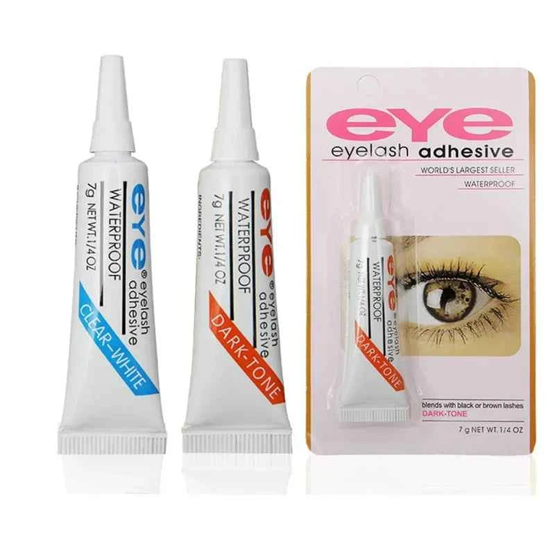 False Eyelash Extension Glue Waterproof Makeup Tools Accessories Eyelash Glue New Strong Lash Glue Adhesive 7g, Black or Clear