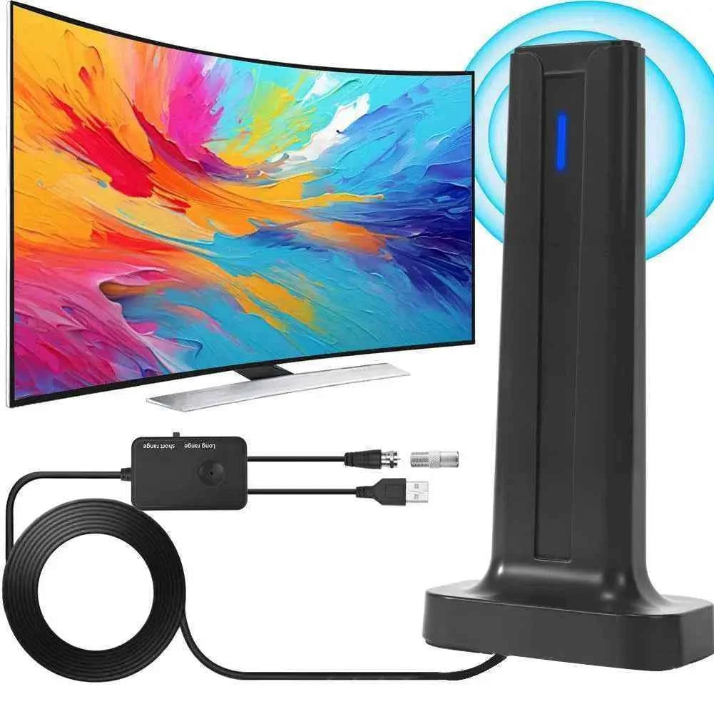 Digital TV Antenna For Smart TV Indoor TV Antenna Long Range Reception HDTV Antenna Supports 4K 1080p With Stick Base