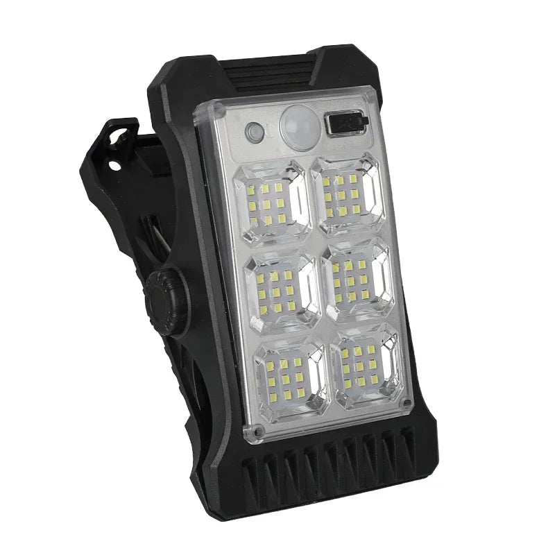 LED Solar Garden Lights Outdoor Solar Clip Light Motion Sensor Camping Lamp with 3 Mode Waterproof Fence Street Landscape