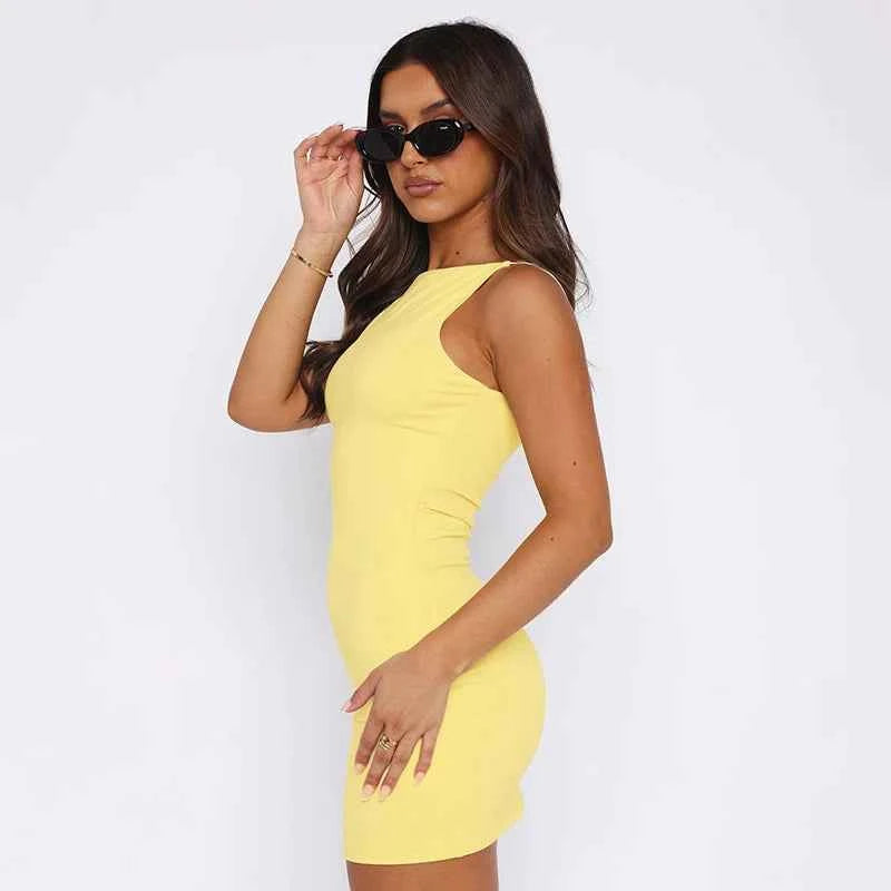 Women's Sleeveless Mini Wrap Dress Y2K Basic Casual Fashion Summer Sexy Elegant Club Party Evening Outfit 2025