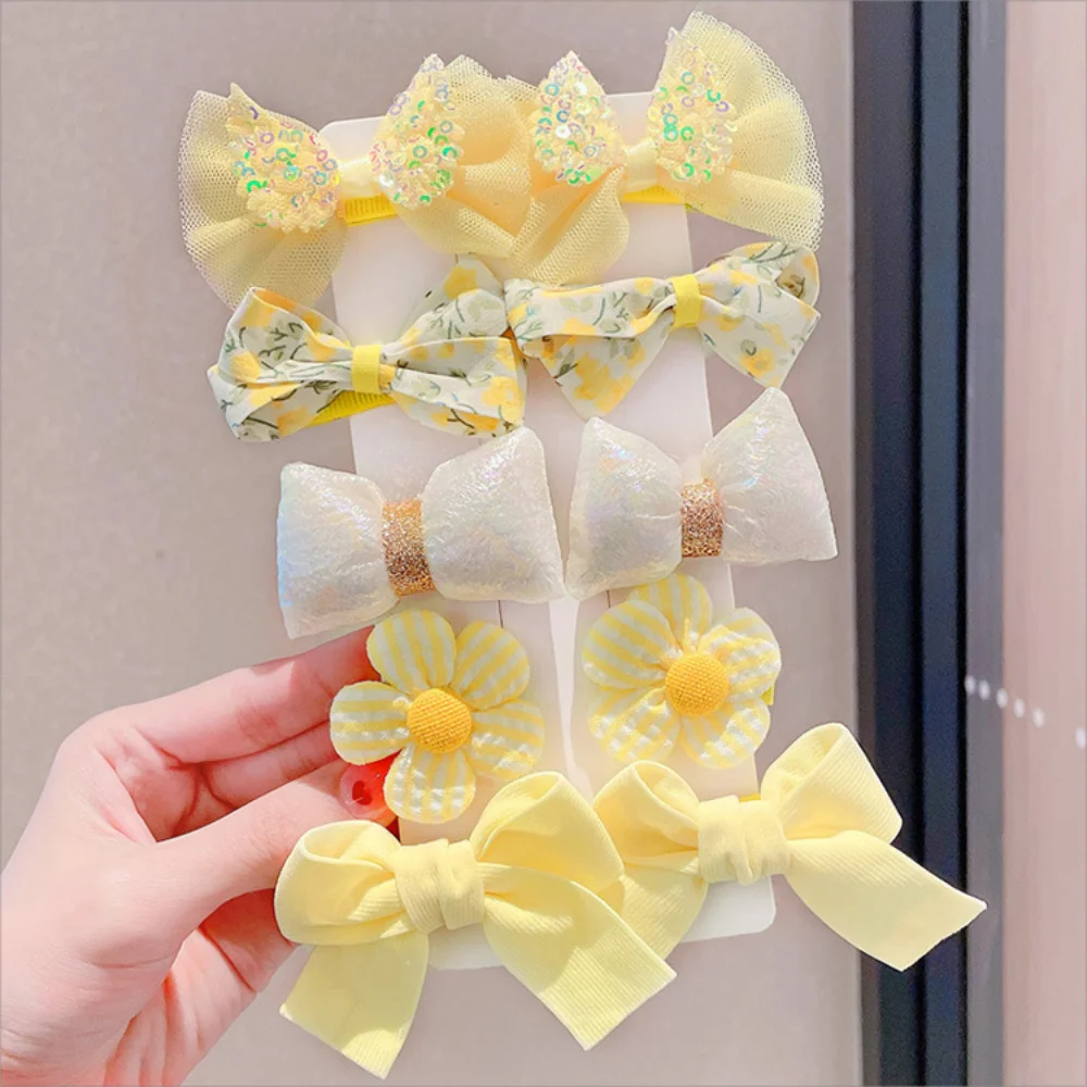 [10-Piece Set] Children's Bow Hairpin New Cute Princess Girls Broken Hair Bangs Clip Baby Hair Accessories Wholesale