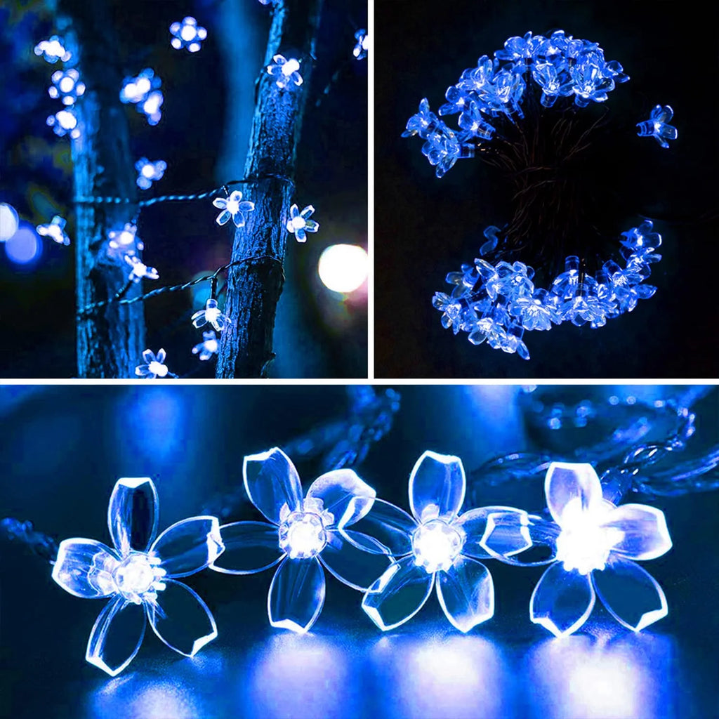 Solar Garden Lights Outdoor Solar Flower String Lights Solar Outdoor Lights Waterproof  Flower Lights Garden Decoration Outdoor