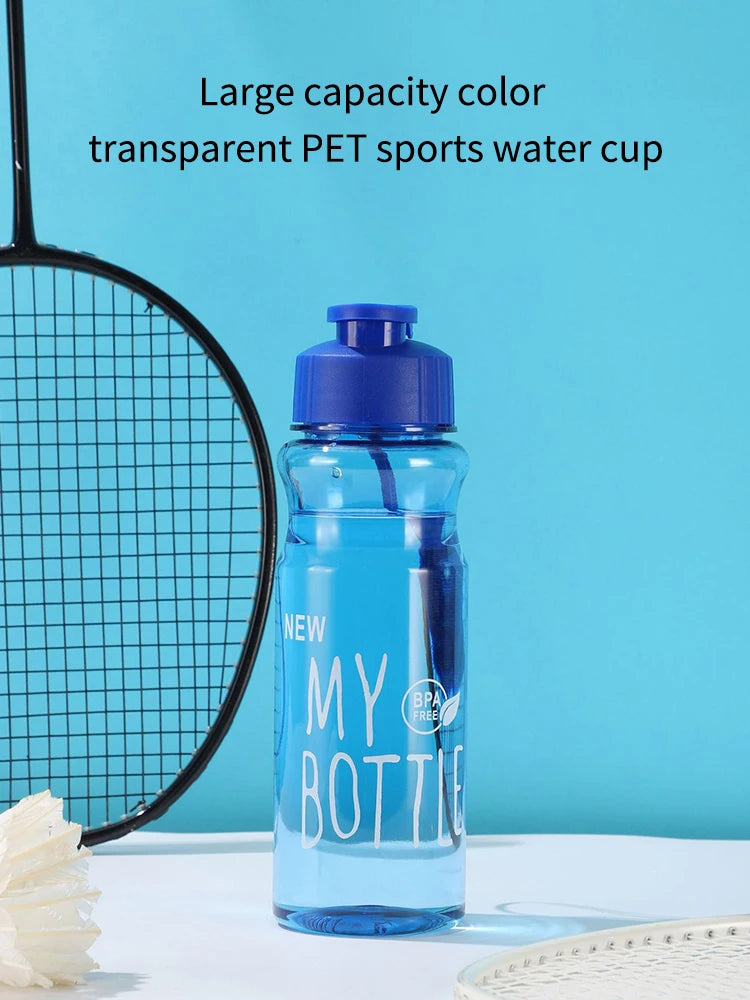 550ml Portable Plastic Water Bottle, Transparent Water Cup, Clamshell With Rope Design, Suitable For Fitness, Office, Outdoor