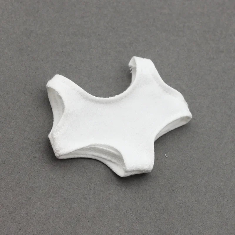 Mini Doll'S Clothes Outfit Accessories For 15-17cm Labubu Idol and 10cm cotton doll Solid color one-piece swimsuit Clothing Gift
