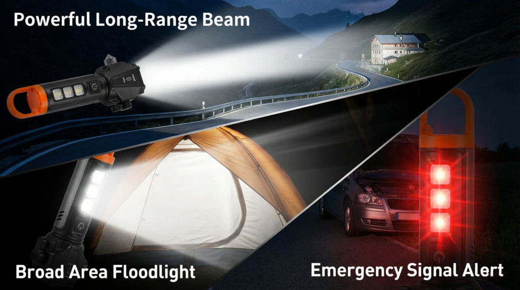 Tactical Led  Flashlight for Emergency Defense,with Safety Hammer, Seatbelt Cutter & Strobe Mode for Emergency Survival & Safety
