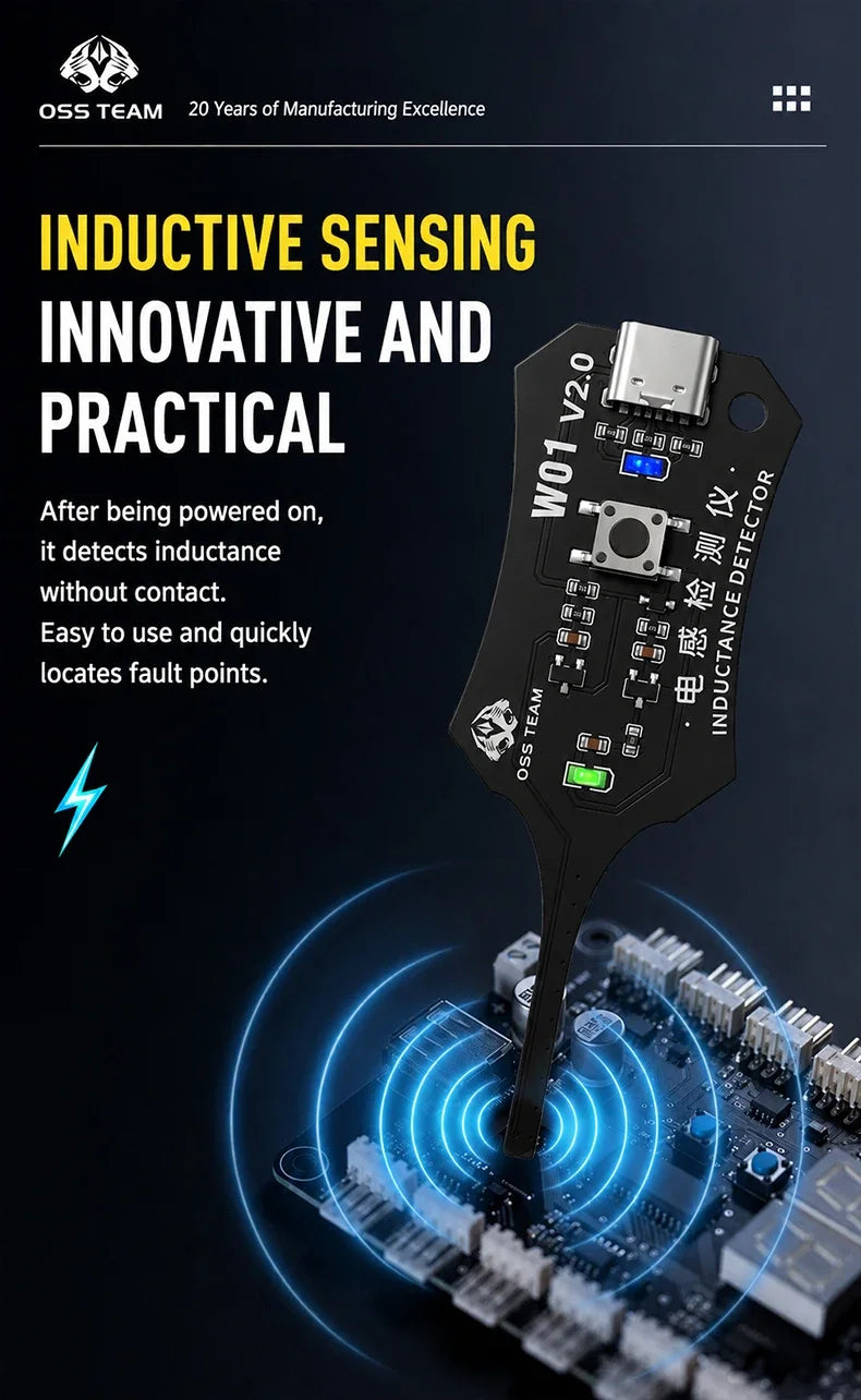 OSS W01 V2.0 Inductance tester quickly locate the fault point for testing the quality of inductors on electronic motherboards