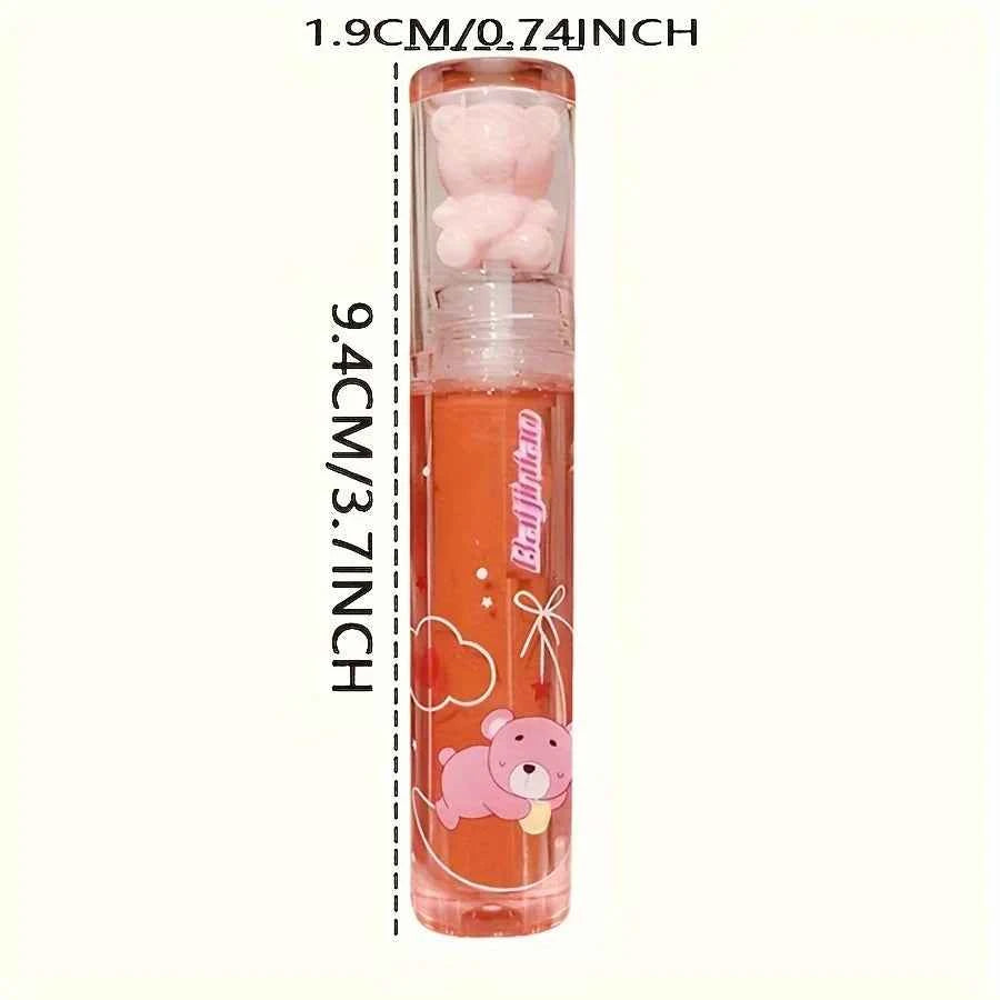*Cute Bear Jelly Lip Gloss – Long-Lasting Mirror Shine