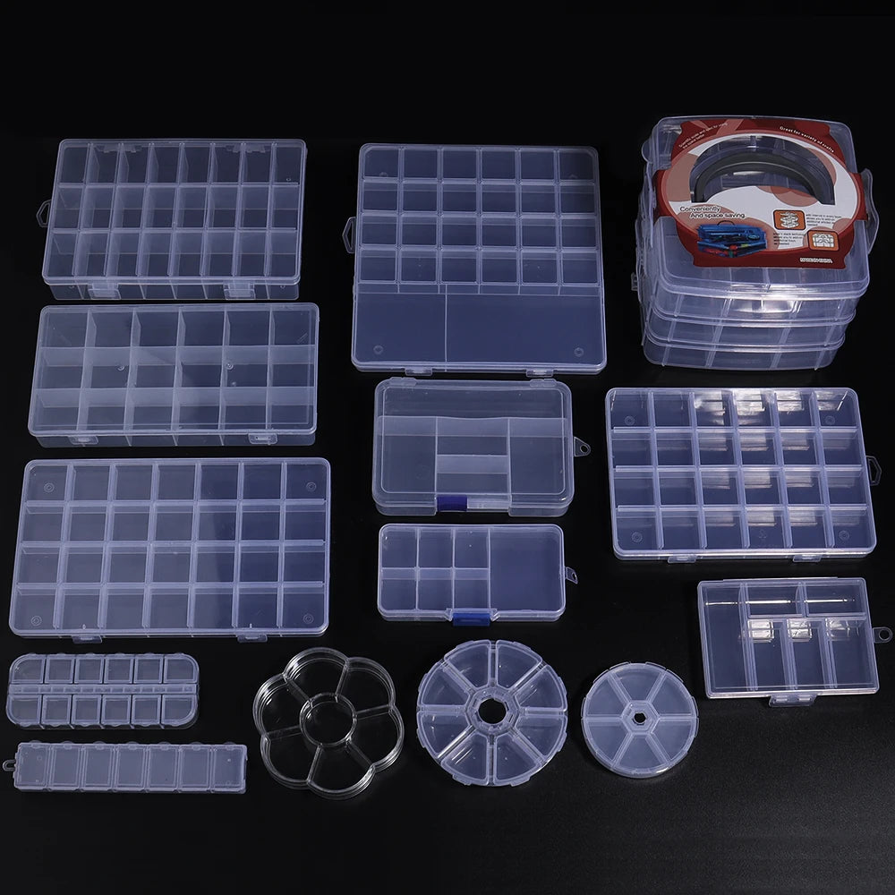 1pcs Transparent Plastic Storage Box Multifunctional Jewelry Box For Jewelry Organizer Storage Small Item Supplies Container Box