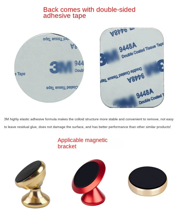 Magnetic Metal Plate For Car Phone Holder Universal Iron Sheet Disk Sticker Mount Mobile Phone Magnet Stand For IPhone