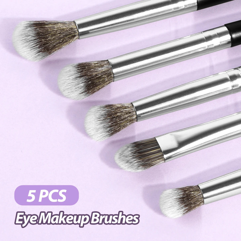 Eye Shadow Makeup Brush Set 5pcs Concealer Brush Eye Cosmetic Soft Bristles Brush Portable Beauty Makeup Tools for Beginner