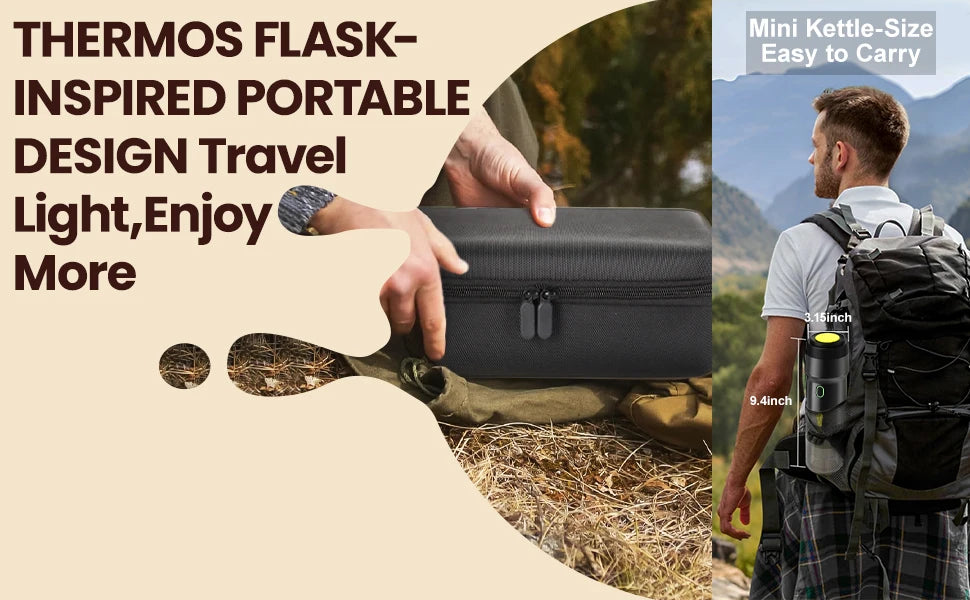 New 60ml Electric Wireless Heating Coffee Machine Fit for Coffee Capsule Powder Travel Coffee Maker for Car Home Camping Travel