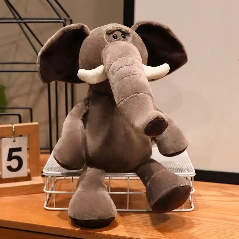 25CM Kawaii Jungle Animal Plush Toys Forest Animal Plush Dog Zebra Elephant Lion Fox Giraffe Children's Toys Doll Birthday Gift