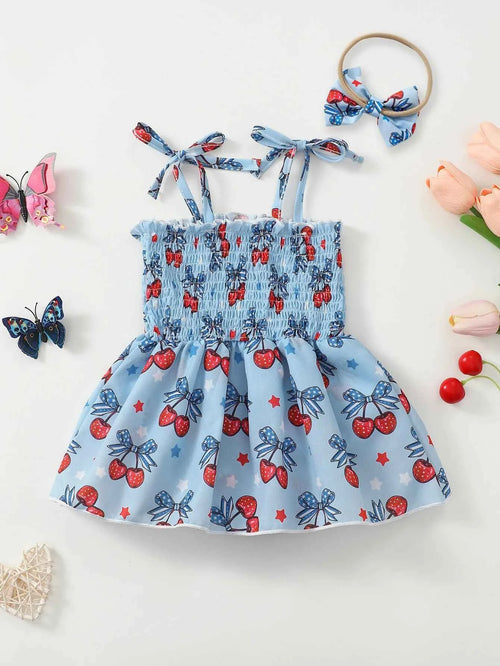 Baby Girl Summer Cherry Print Romper Onesie Infant Clothing Comfortable Soft Fabric Baby Clothes