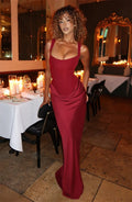 Women Sexy Solid Pleated Strapless Dress Lady Chic Off-shoulder Backless High Waist Split Dresses  Evening Party Gown 2026 New