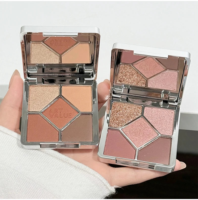 5 Colors Eyeshadow Palette Purple Glitter Pearlescent Matte Eye Shadow Shimmer Makeup Long Lasting Women Beauty Eye Cosmetics