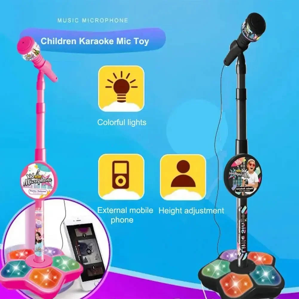 Kids Microphone Stand Toy Portable Children's Karaoke Electronic Durable Party Karaoke Microphone Stand Kids Karaoke Machine