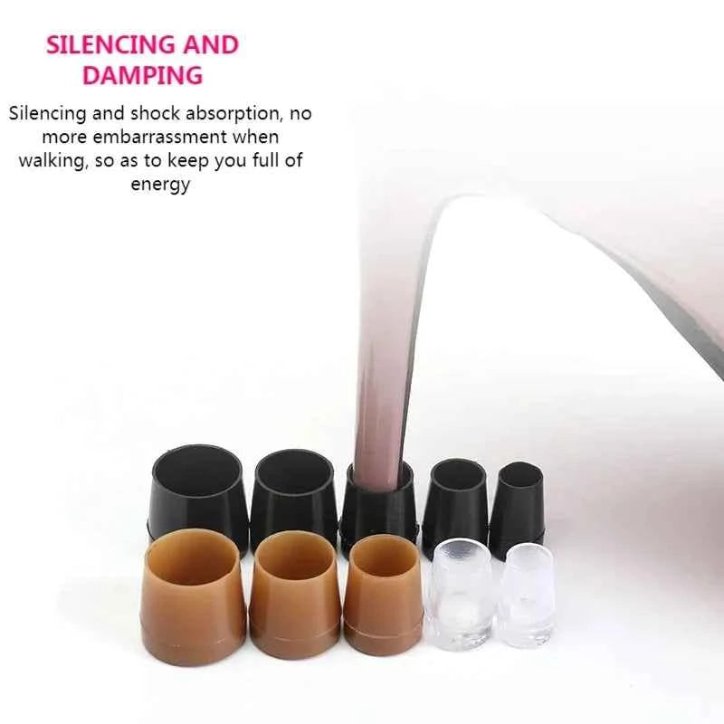 Thin Heel Protector Silicone Non-slip Wearable Heel Cover Round Woman High Heels Protective Cover TPU/PVC Material Soft Damping