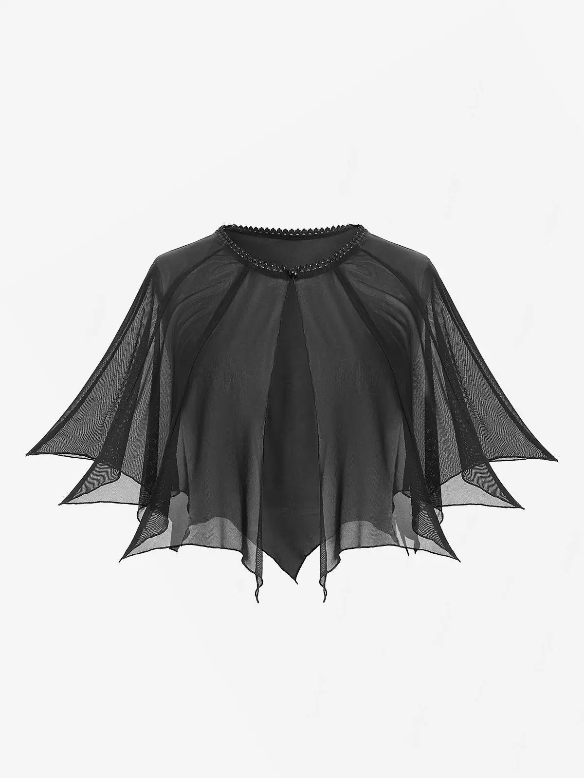 Plus Size Women's Casual Dresses Skull Flocking Mesh Ruched Tank Dress With Lace Trim Button Cover Cape