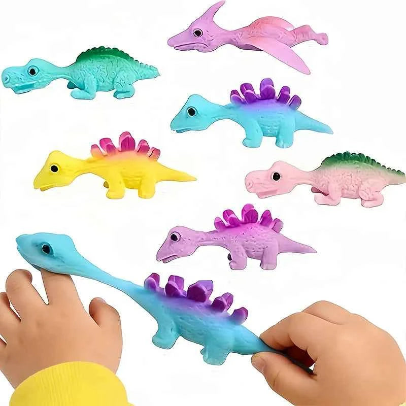 5/10/15/20pcs Dinosaur Slingshots Flying Finger Flinger Toys for Kids Birthday Party Valentine Gifts Stuffer  Classroom Prize