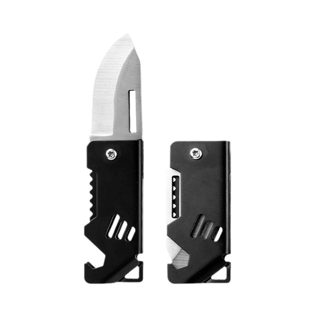 Key Chain Pendant Compact Bottle Opener Pocket Knife Outdoor Folding Knife For Camping Fishing Keyring