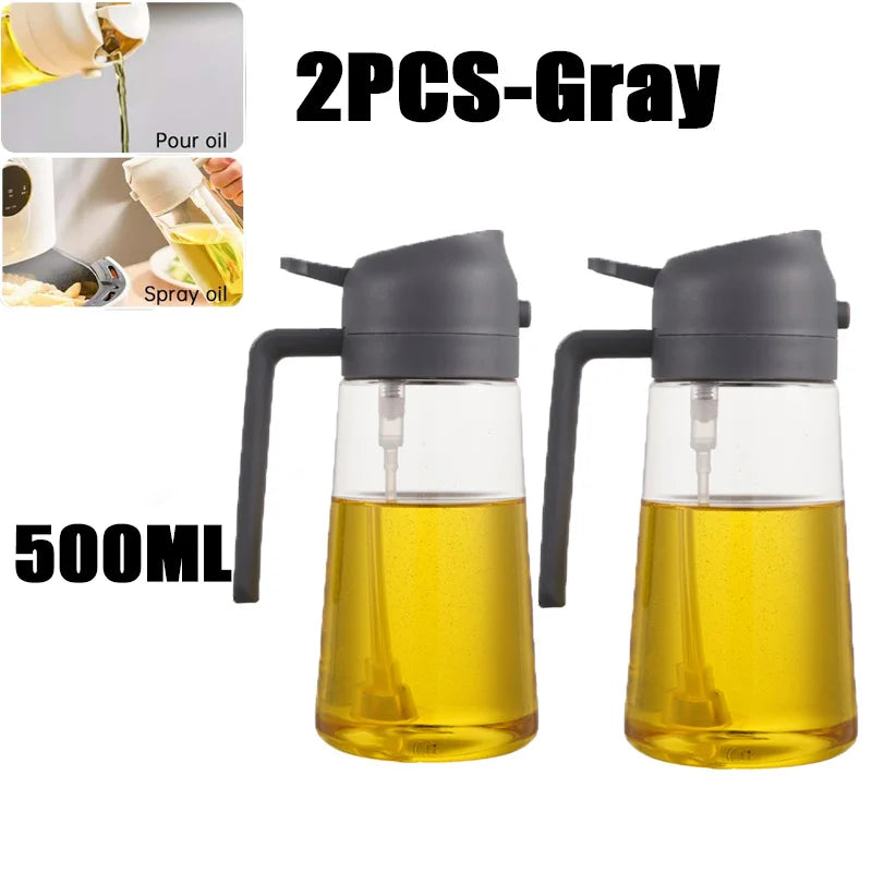 2in1 500ml Plastic Kitchen Oil Sprayer Spray Oil Olive Spray Bottle for Oil Dispenser BBQ Baking Roasting Picnic Kitchen Tool
