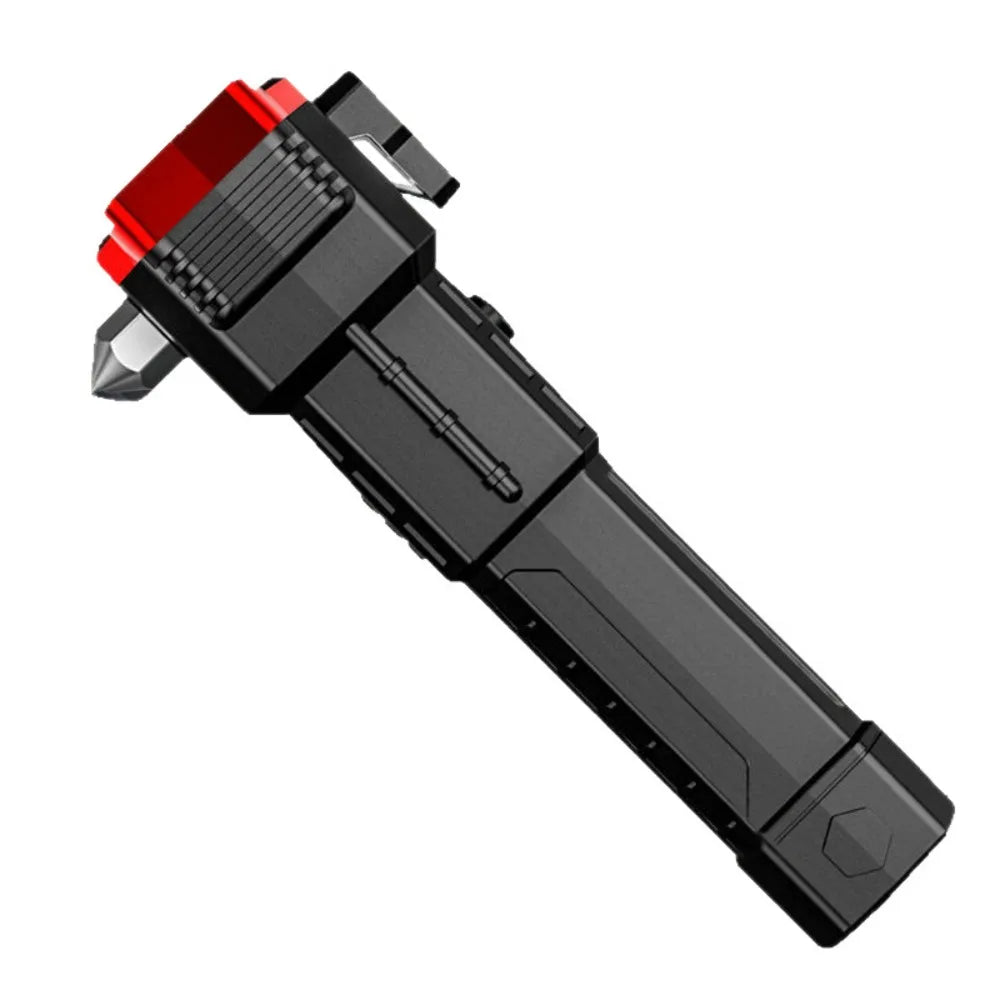 Multi-Functional Outdoor Flashlight-Pathfinding&Work Light Emergency Self-Rescue Safety Hammer with Window Breaker