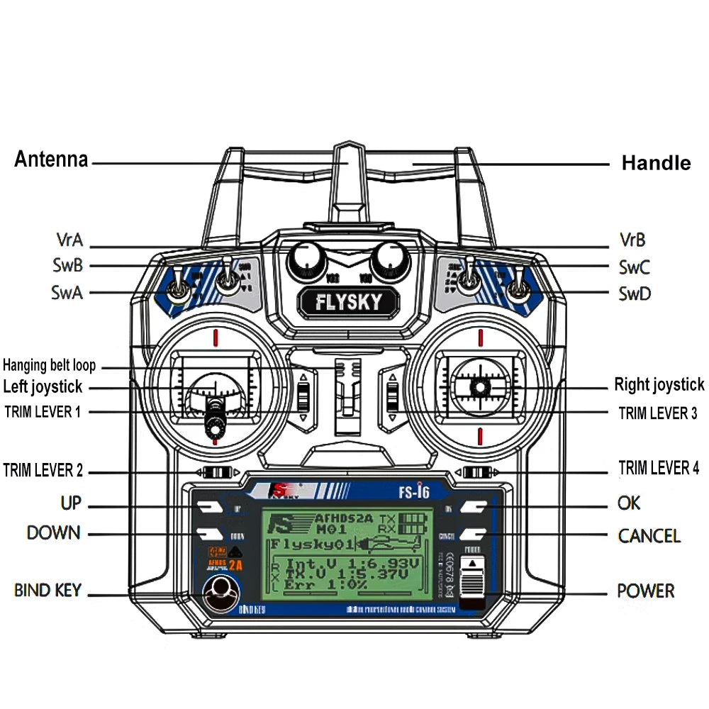 Flysky FS-i6 FS I6 2.4G 6ch RC Transmitter Controller FS-iA6 / FS-iA6B Receiver For RC Helicopter Plane Quadcopter Glider