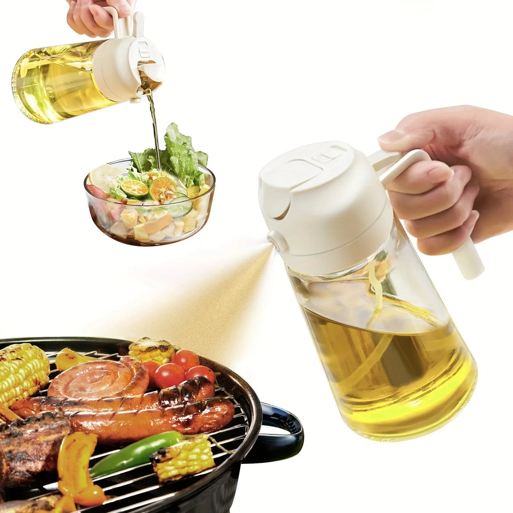2in1 500ml Plastic Kitchen Oil Sprayer Spray Oil Olive Spray Bottle for Oil Dispenser BBQ Baking Roasting Picnic Kitchen Tool