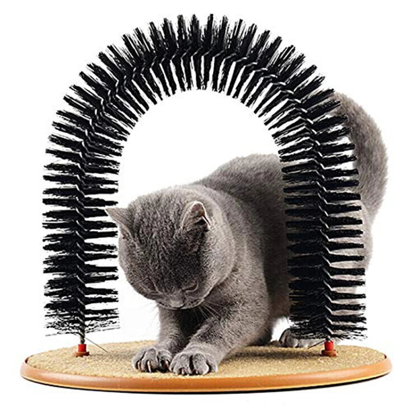 Arch Cat Self Groomer With Scratching Base