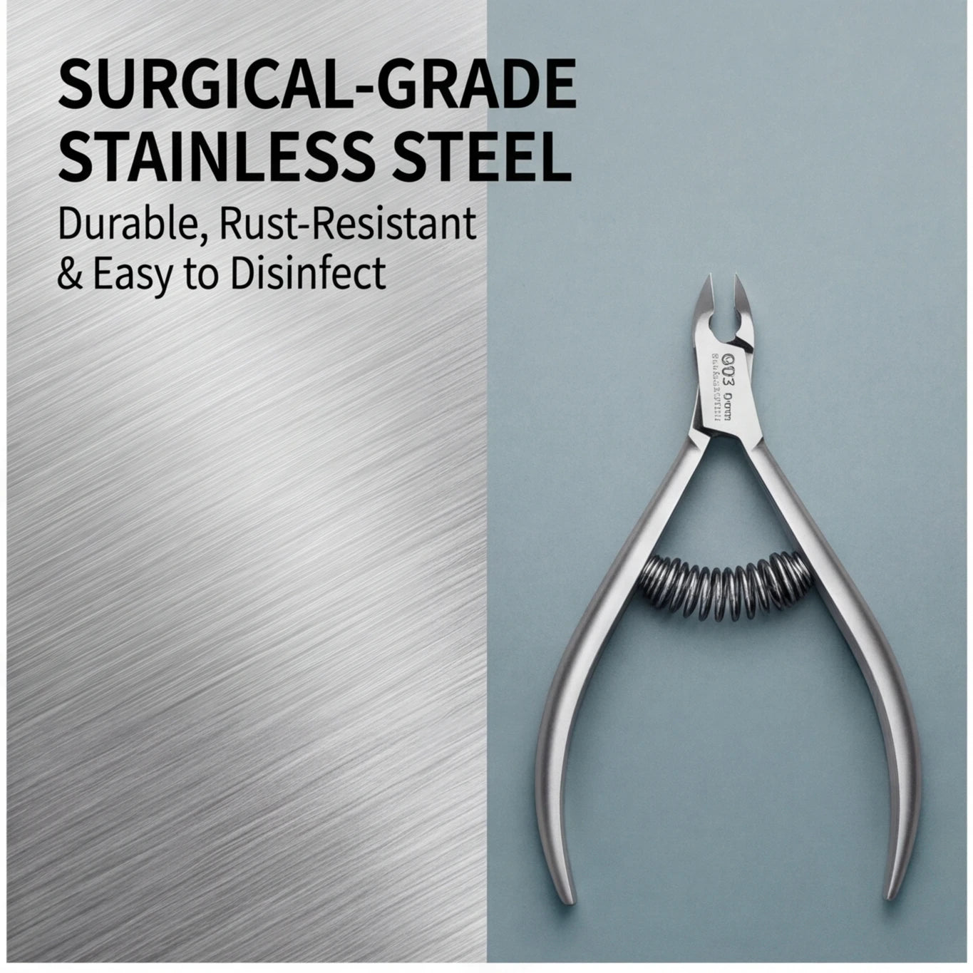Professional Pedicure Nail Tools: Double Springs Cuticle Trimmer, Sharp Blade Clippers for Nail Art & Care