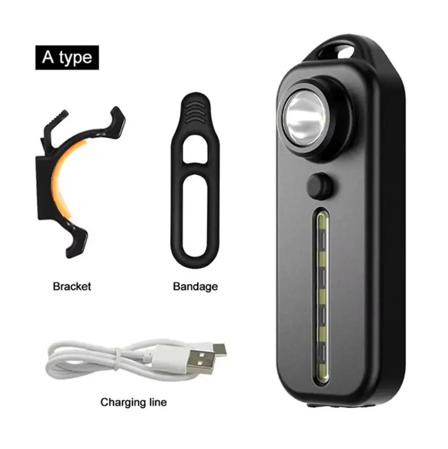 USB Recharge LED Flashlight Work Light Keychain Flashlight for Police Shoulder Clip Lights Warning Flashing Light Outdoor Lamp