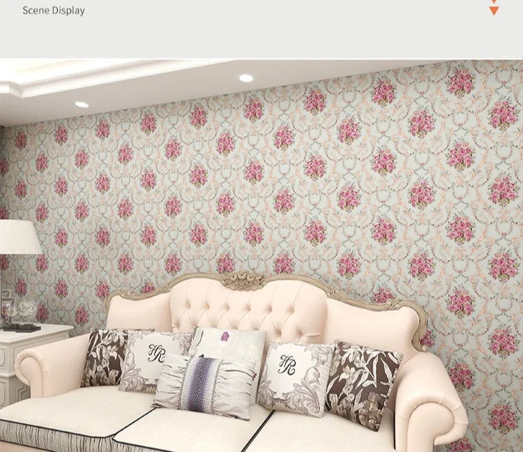 Home Decor Retro Floral Wallpaper Renovation of Bedroom and Living Room Decorative Walls