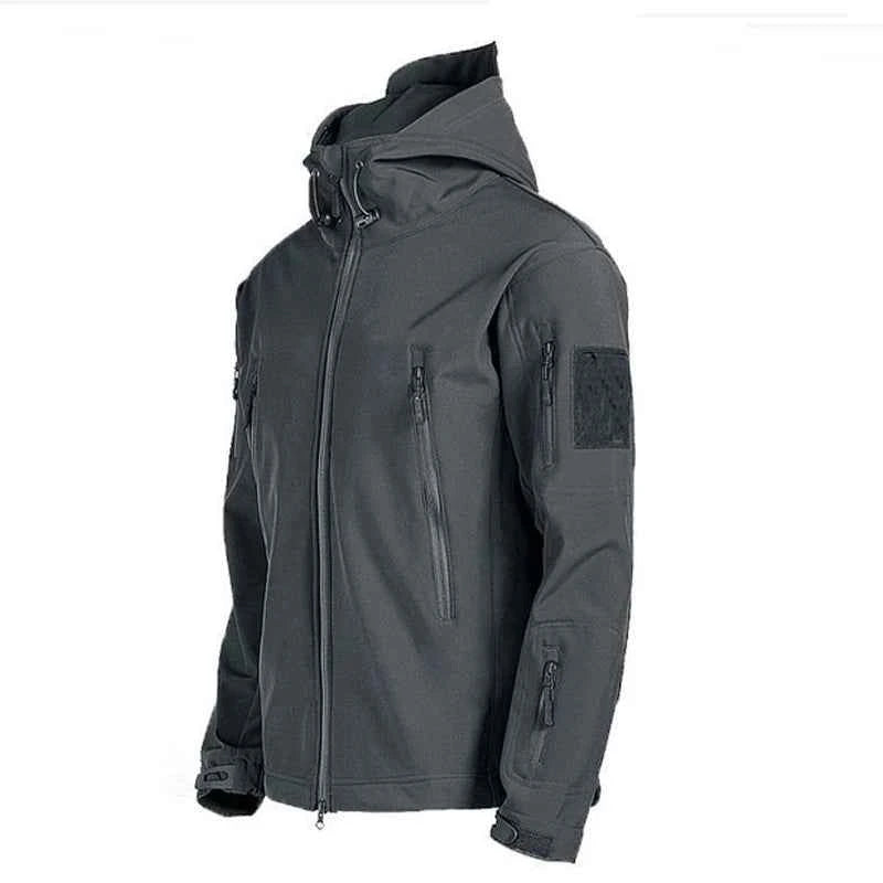 Winter Autumn Tactical Jackets Elastic Men Fleece Waterproof Suits Fishing Warm Hiking Camping Tracksuits Set Hood Coat S-5XL