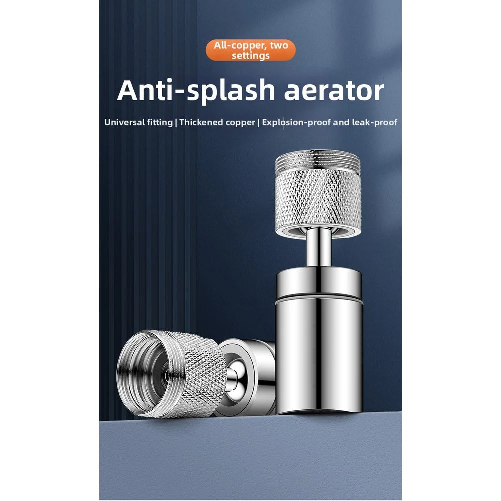 360 Degree Rotating Kitchen Faucet Extender With 3 Modes Spray Shower Stream For Splash Prevention Silver Adapter Included