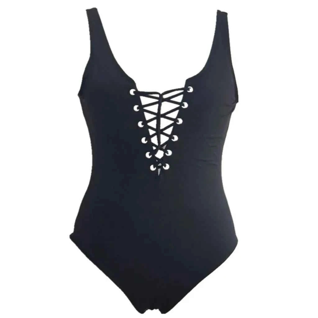2025 Lace-up swimsuit Triangle bikini new one-piece swimsuit thong sexy tight beach bathing beach swimsuit