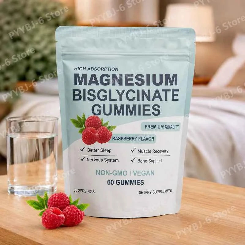 Magnesium BI glycinate Gummies Raspberry Flavor 60 Count