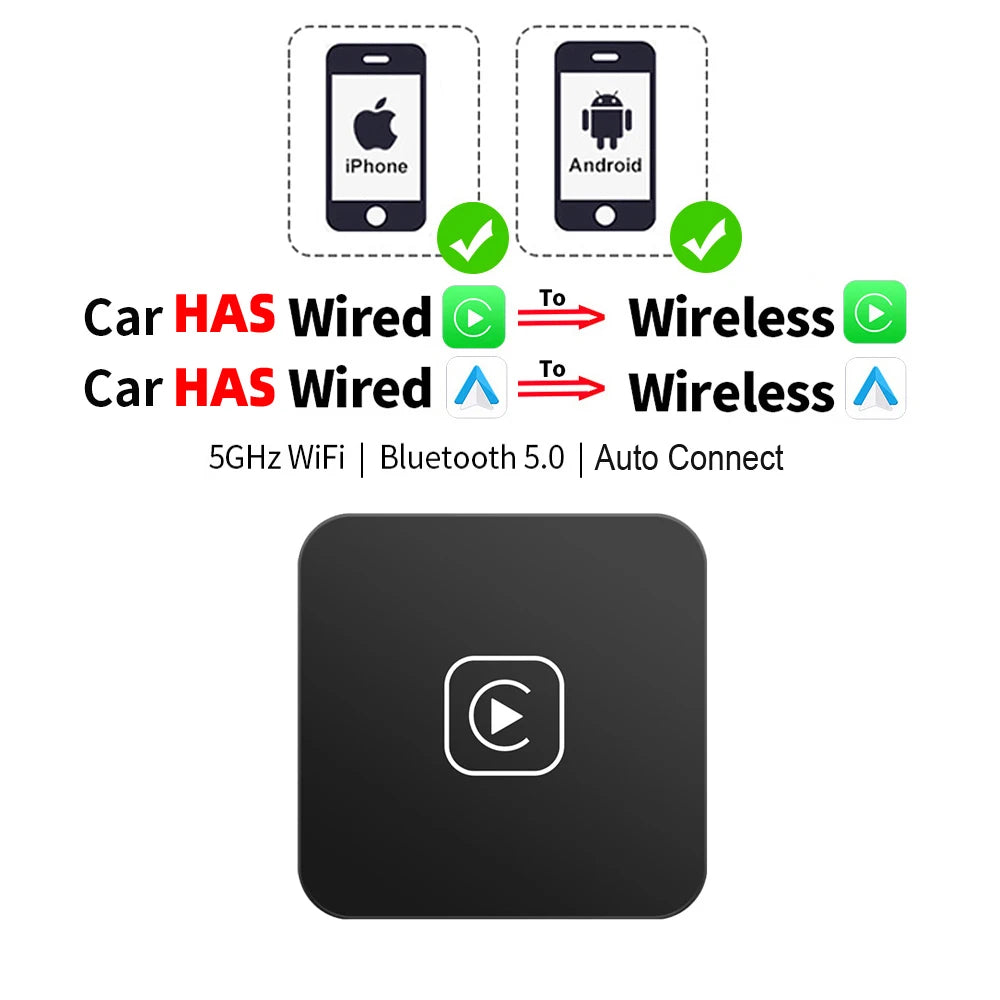 EKIY A2 Wired to Wireless Android Auto Adapter For Wired Android Auto Cars Smart Ai Box Bluetooth WiFi Spotify Auto Connect Map