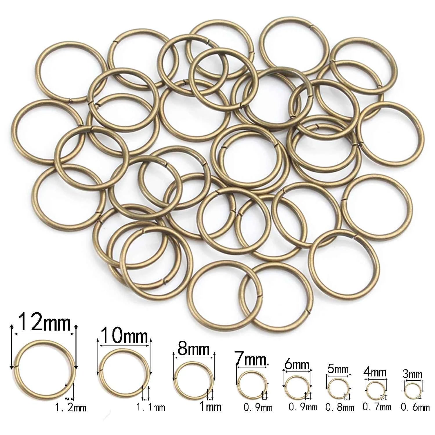 3-12mm Gold Silver Color Loops Open Jump Rings Metal Split Rings Connectors For Diy Jewelry Finding Making Accessories Supplies