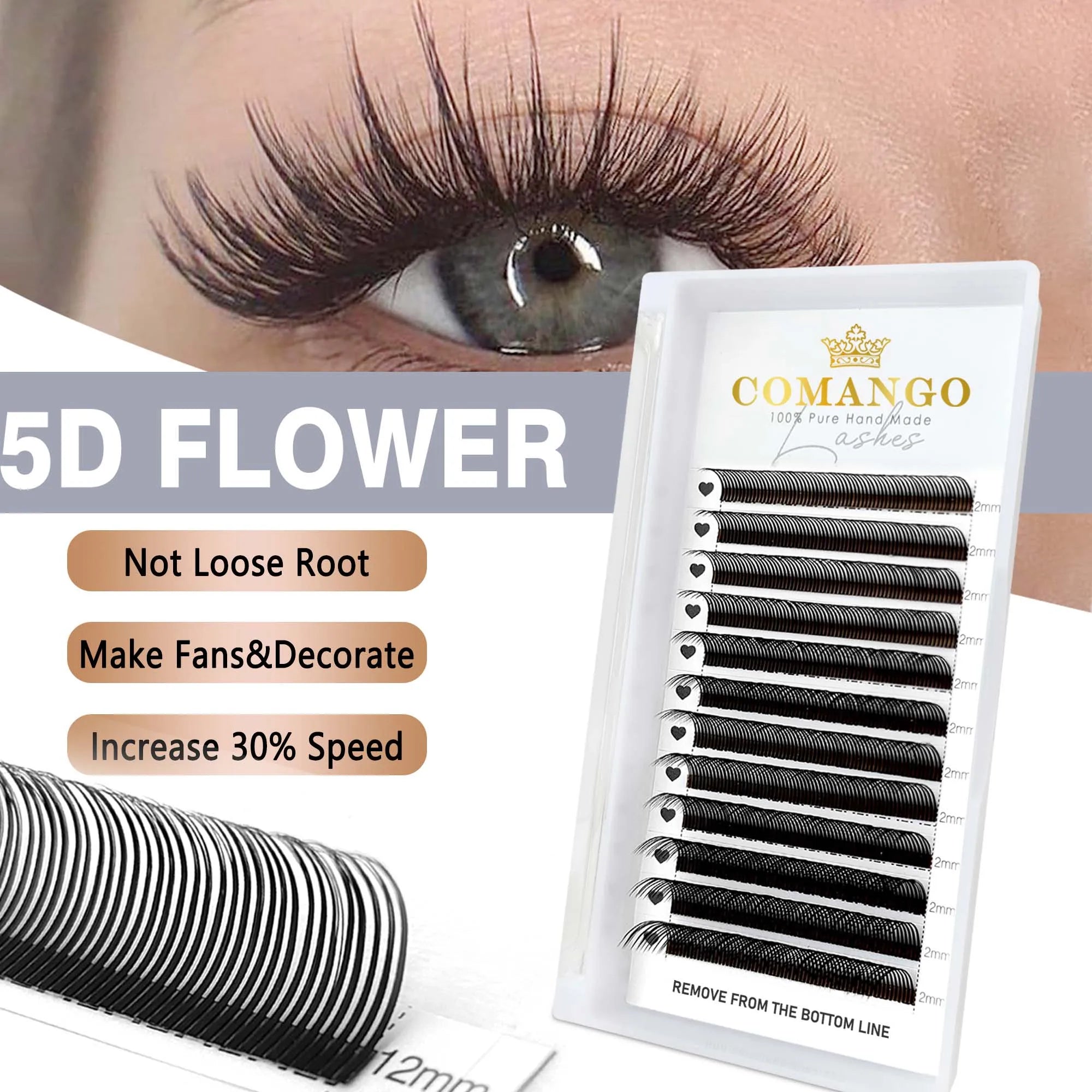 12Rows 5D Flora Fairy Eyelashes Extension Brown Black Premade Spikes Volume Fans Fairy Flora Mink False Lash DIY Makeup