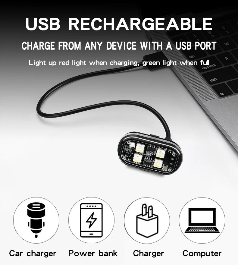 Wireless Light Aircraft Airplane Helicopter Warning Lights RGB Led Strobe lights Motorcycle Lights LED Flash with USB Charging