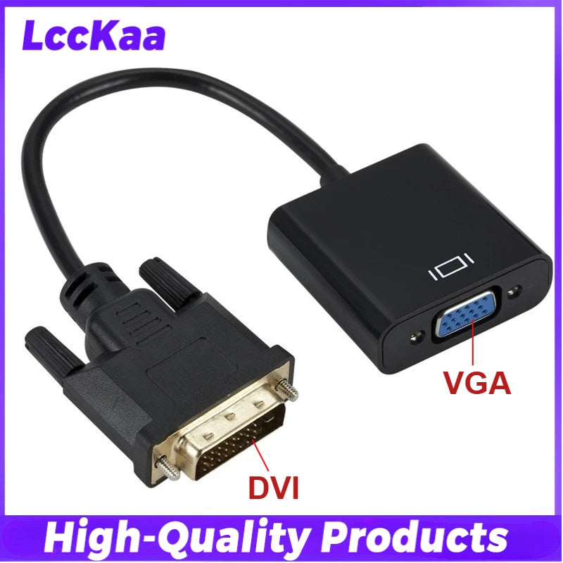 DVI-D DVI To VGA Adapter Full HD 1080P DVI-D Male To VGA Female Converter 24+1 25Pin To 15Pin Cable for PC Computer Monitor