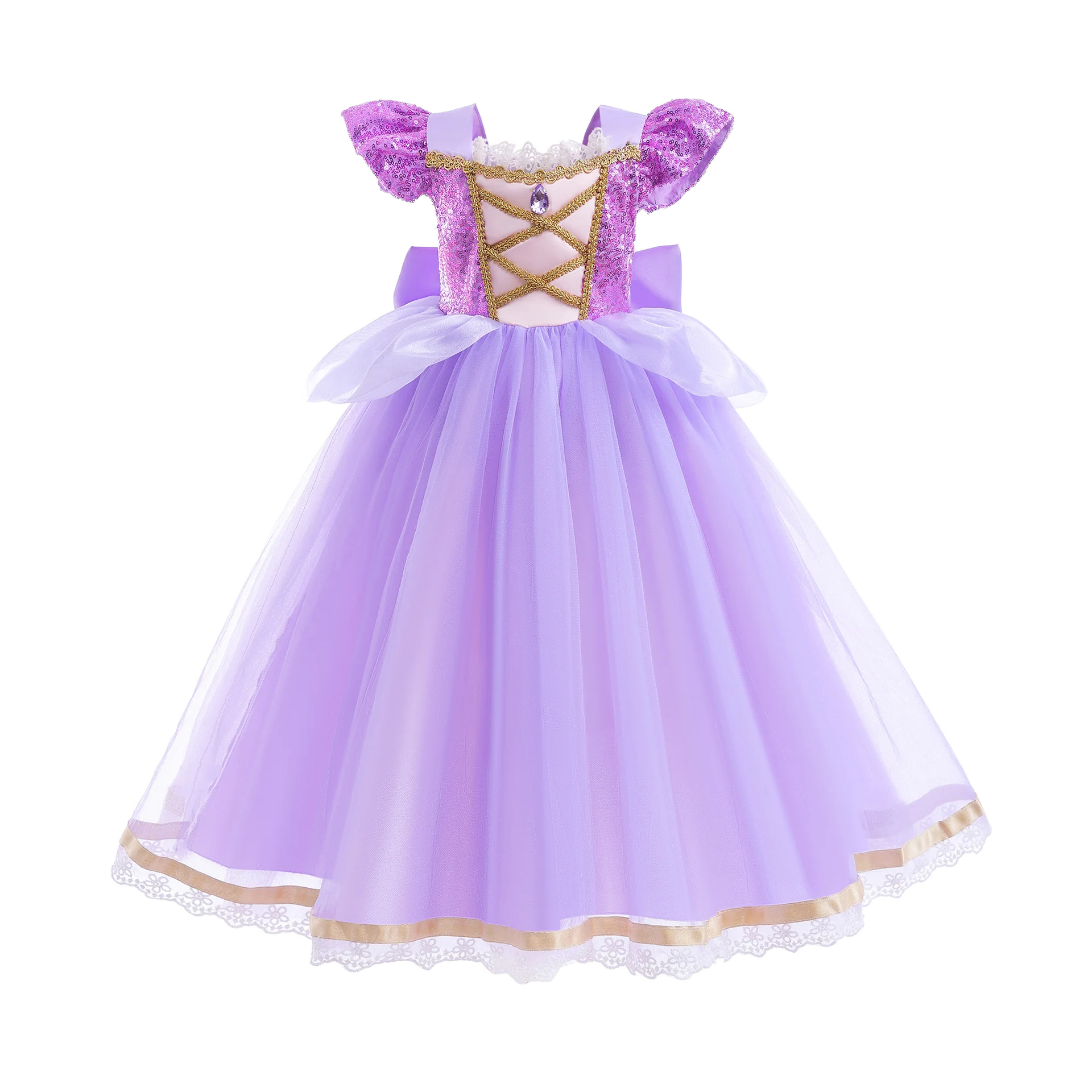 Kids Princess Cosplay Costume Girl Snow Queen Dress Halloween Carnival Clothes Cute Cosplay Evening Party Clothing for 2-10 Year