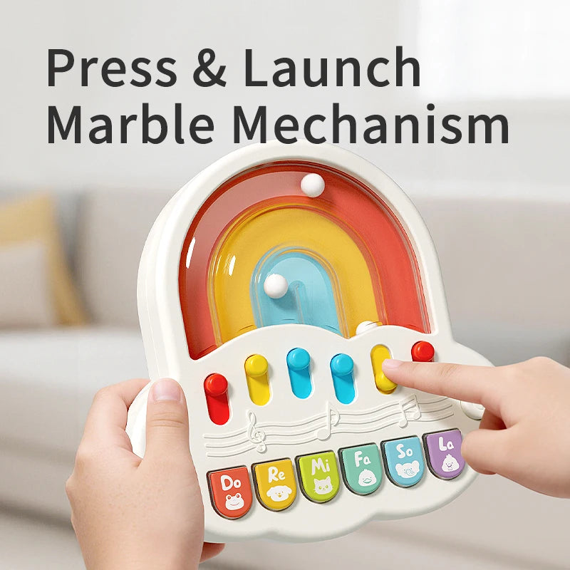 Kids' Rainbow Light-up Electronic Keyboard Toy with Multi-mode Entertainment