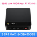 Beelink Ryzen 7 SER5 MAX 6800U SER5 MAX 7735HS 6800U Mini PC AMD DDR4 24GB RAM 500GB 24G1T SSD WiFi6 4K Desktop Computer