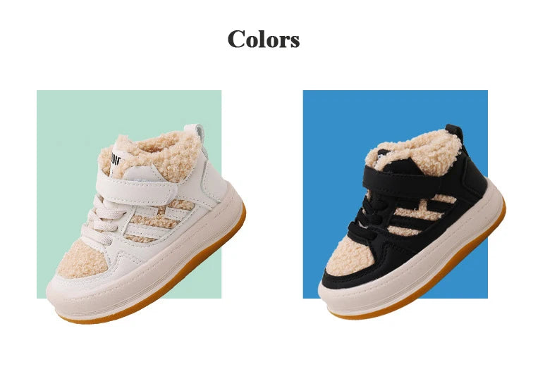 Girls Cotton Shoes Children Plush Thickened Anti-skid Shoes Boys Warm Sports Shoes Baby Soft Comfortable Winter Sneakers