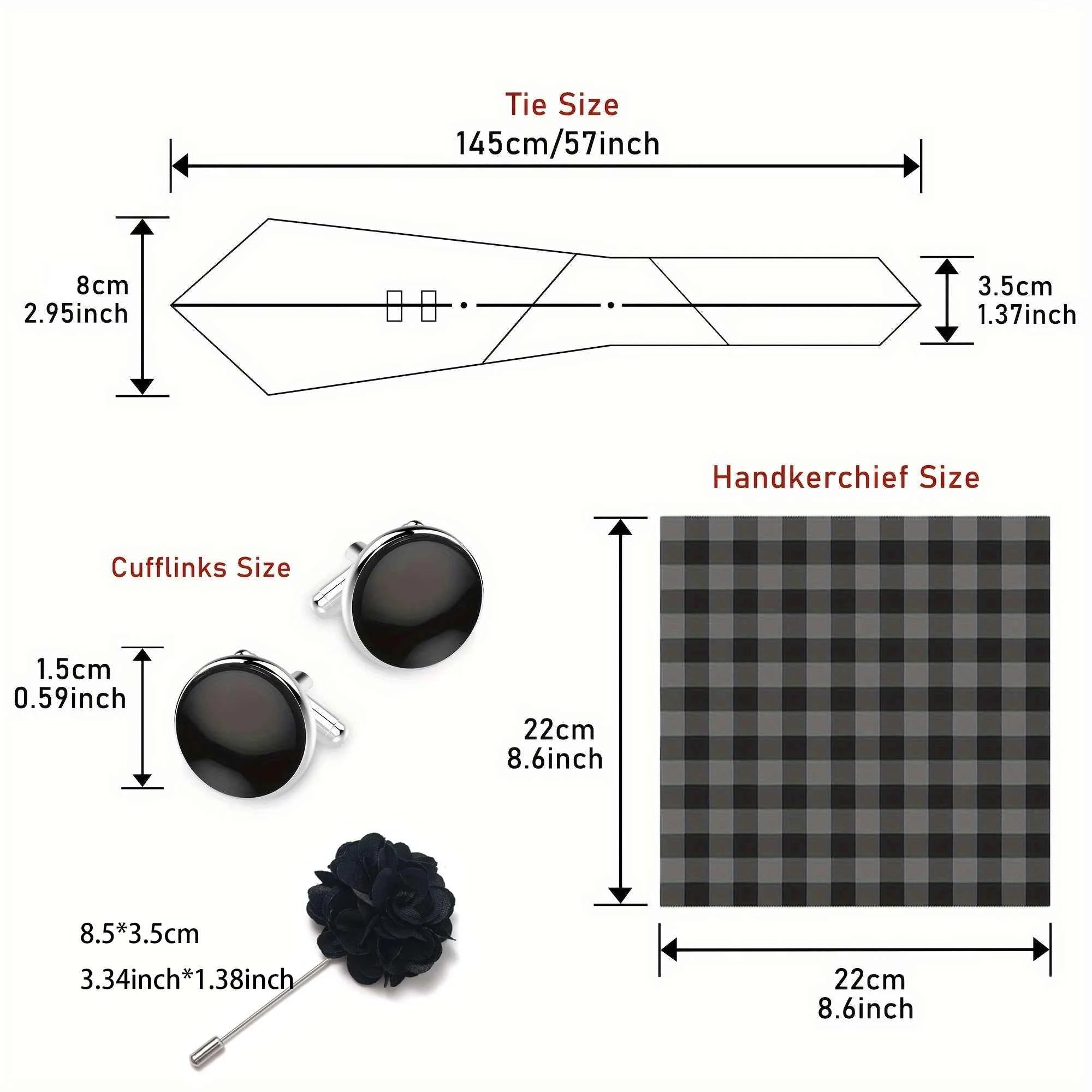 Luxury Mens Ties Floral Black Gold Ties Paisley NeckTie Pocket Square Cufflinks Brooch Set Men's Wedding Party Tie